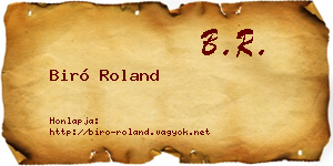 Biró Roland névjegykártya